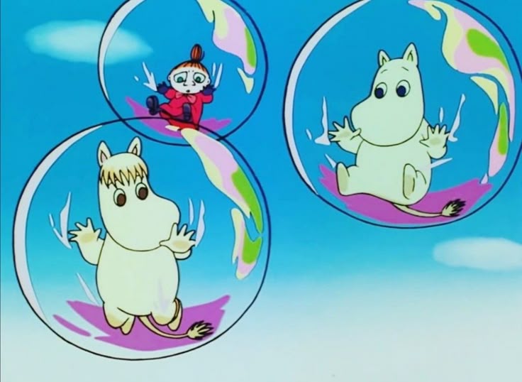 moomin inside a bubble